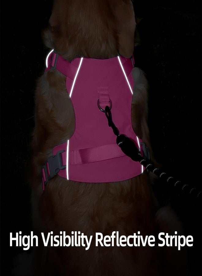 مايل هاي لايف سرج كلاب Mile High Life بدون شد مع شريط عاكس، سرج خفيف الوزن قابل للتعديل وسهل الارتداء للكلاب الصغيرة والمتوسطة والكبيرة للمشي والجري والتدريب (وردي فاقع، مقاس M، محيط الصدر 18-25 بوصة) - Image 5